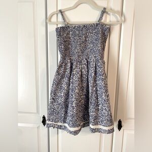 Blue and White Floral American Eagle Ruched Sun
Dress S